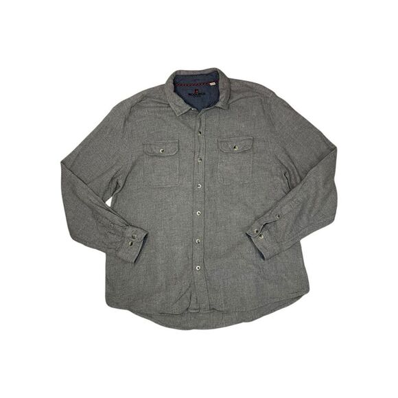 Woolrich Men’s XL Long Sleeve Button Down Shirt Gray Cotton Flannel - Picture 1 of 6